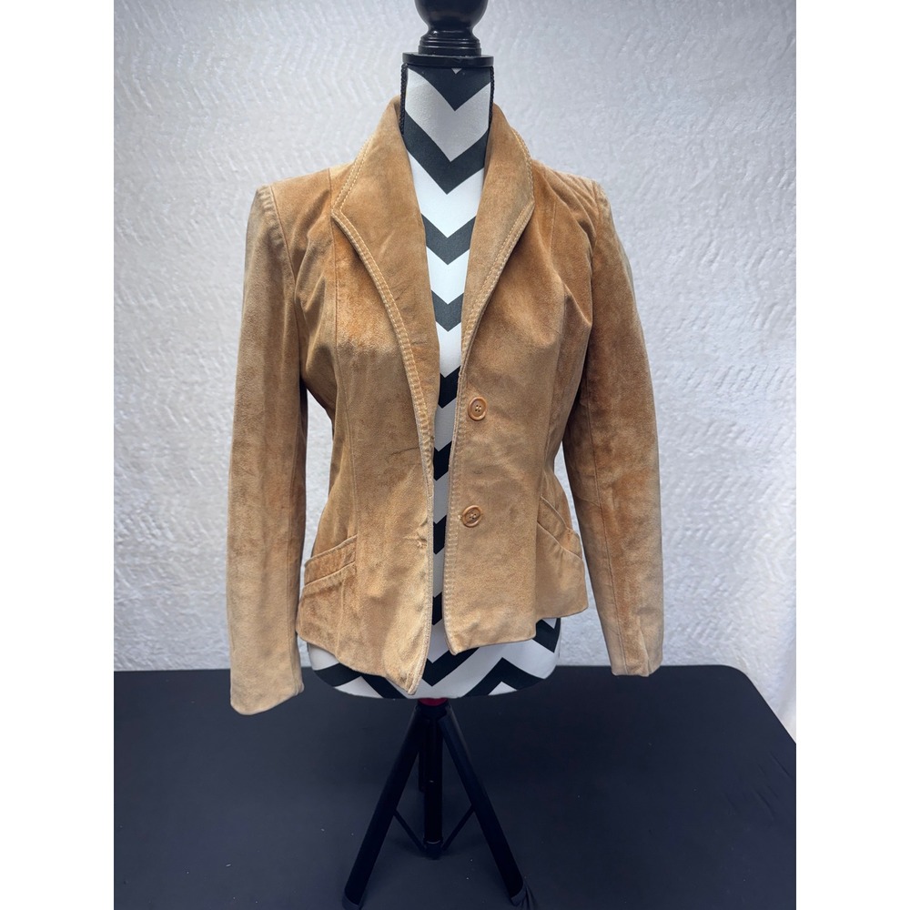 Wilsons Suede Leather Blazer Jacket Vintage Tan Brown Fits like a Small/ Size 11